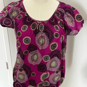 Christopher & Banks Pink Patterned Blouse